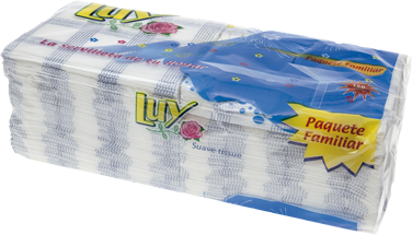 Servilletas de papel en formato Familiar producto fabricado por Muropapel en formatos de 40 x 40, 33 x 33 y 30 x 40. Vienen en cajas de 36, 27 y 48 paquetes de 50 servicios.